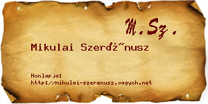 Mikulai Szerénusz névjegykártya